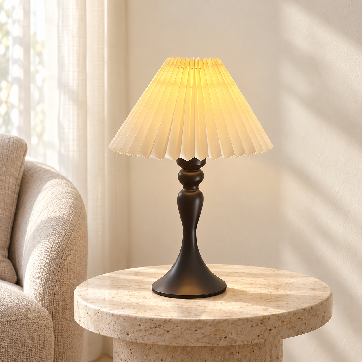 Style Mermaid Pleated Table Lamp